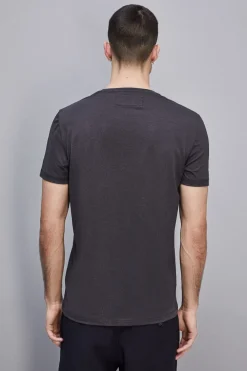 T-shirt slim fit z dżerseju z lyocellu i bawełny