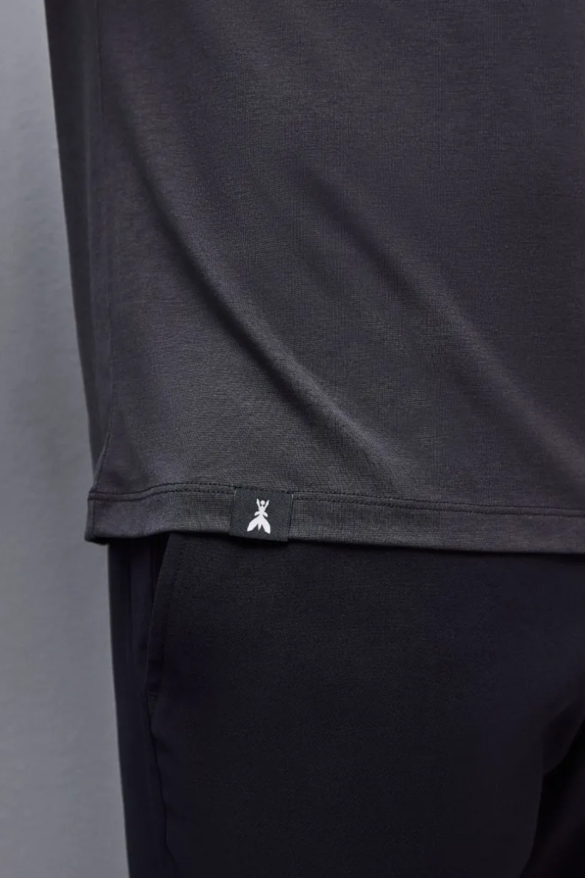 T-shirt slim fit z dżerseju z lyocellu i bawełny