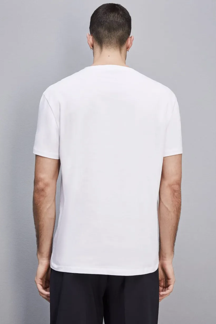 T-shirt z dżerseju z bawełny pima z logo