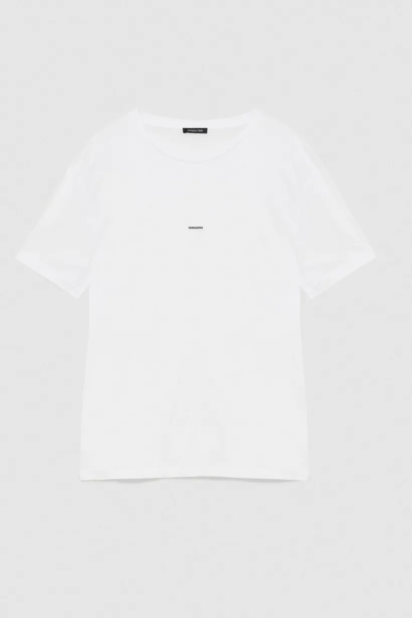 T-shirt z dżerseju z bawełny pima z logo