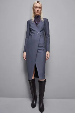 Wełniana sukienka slim fit Essential
