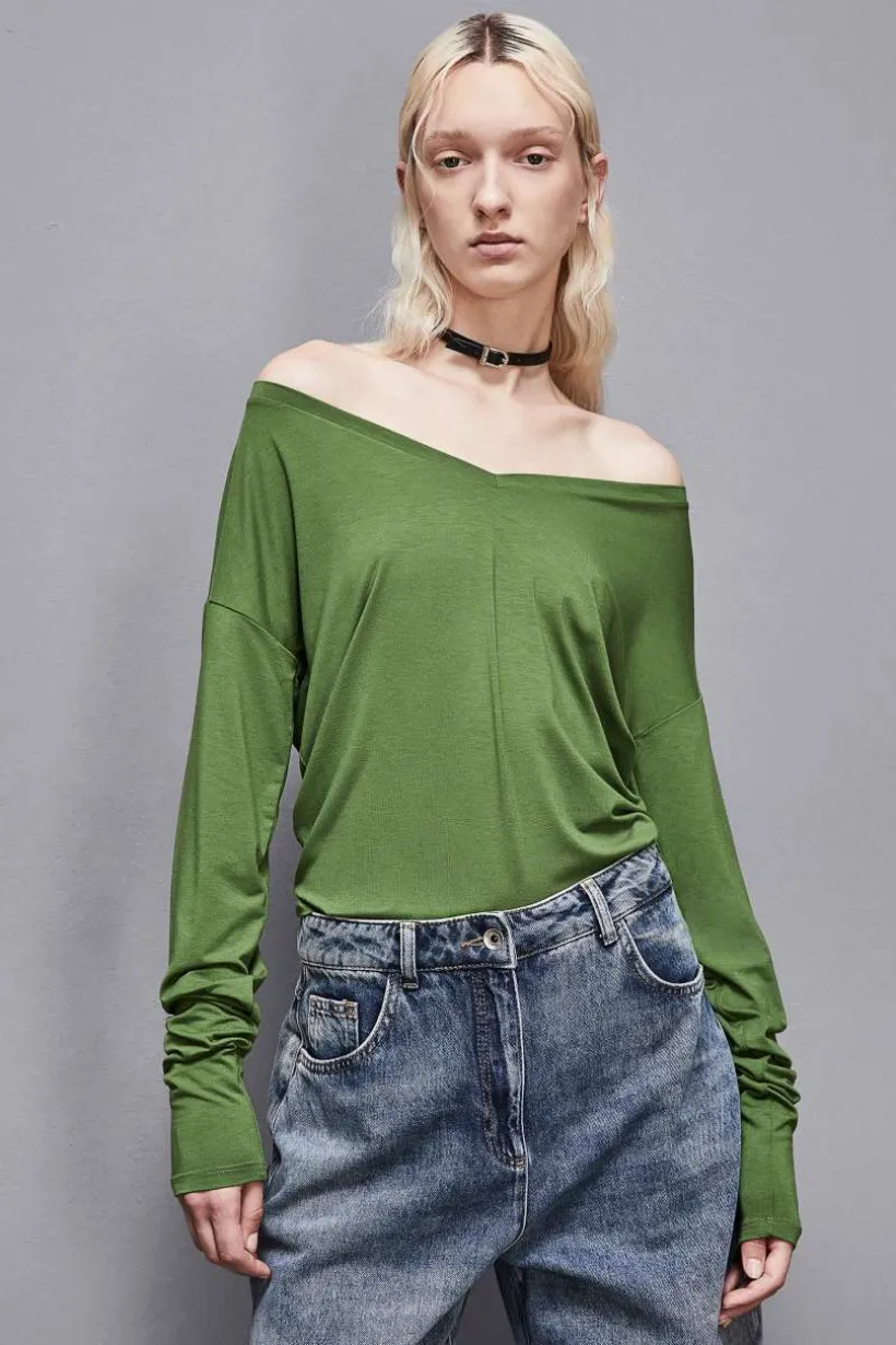 Wiskozowy sweter z długim rękawem Essential