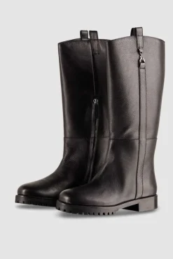 Wysokie buty ze skóry nappa zapinane na zamek
