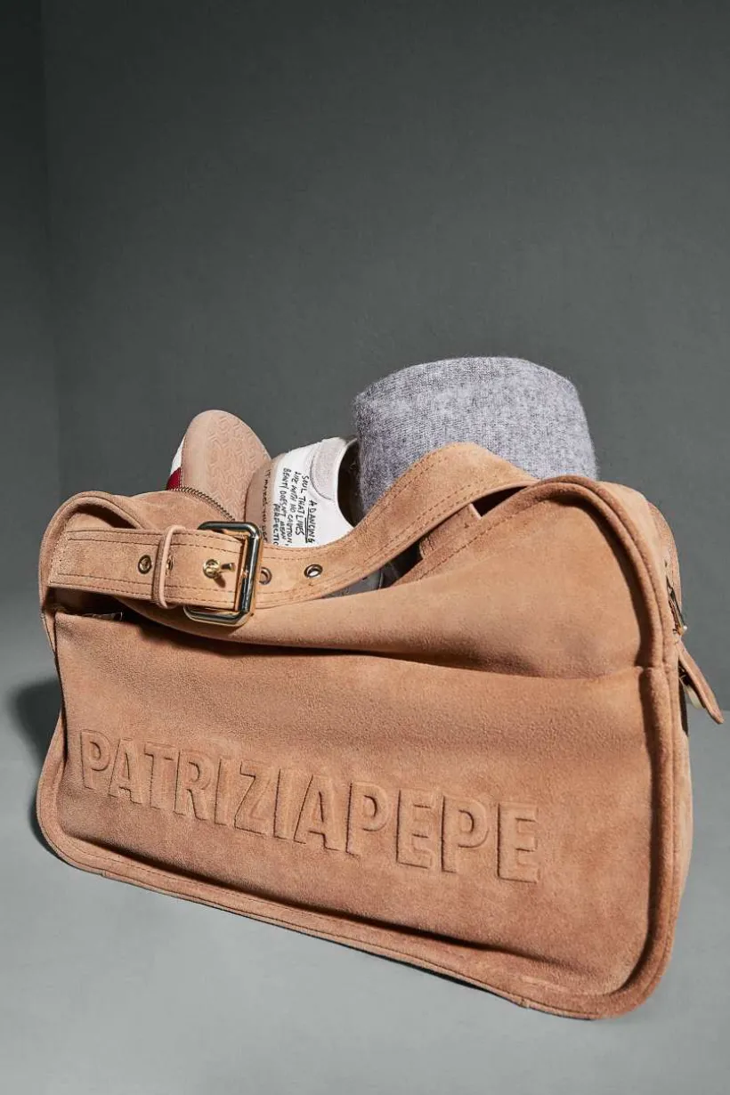 Zamszowa torba IMPERFECTION na zakupy
